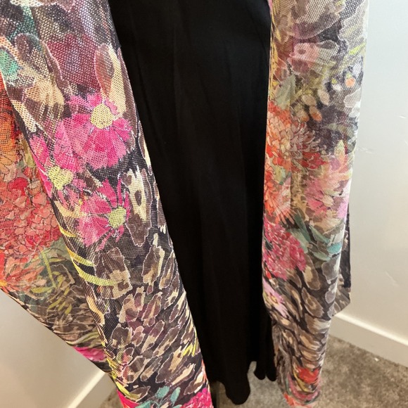 NWT Johnny Was Floral Embroidered Nylon Dress Maxi Sheer Overlay Bohemian Sz S - Picture 6 of 13